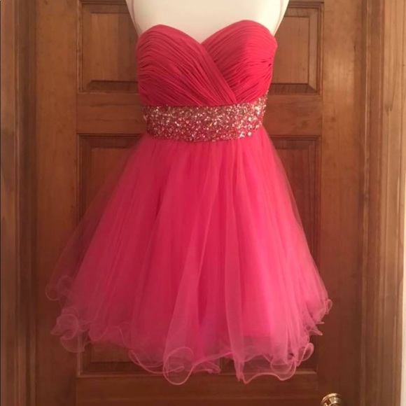 hot pink flower dress Hot Pink 3D Floral Rosette Mini Dress with Corset Bodice